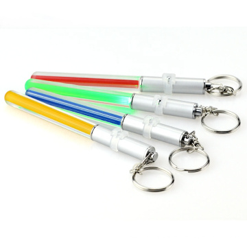 Transparence Plastic Blank Acrylic Mini Light Stick Key Chain Colorful Led Keychain With Led Light